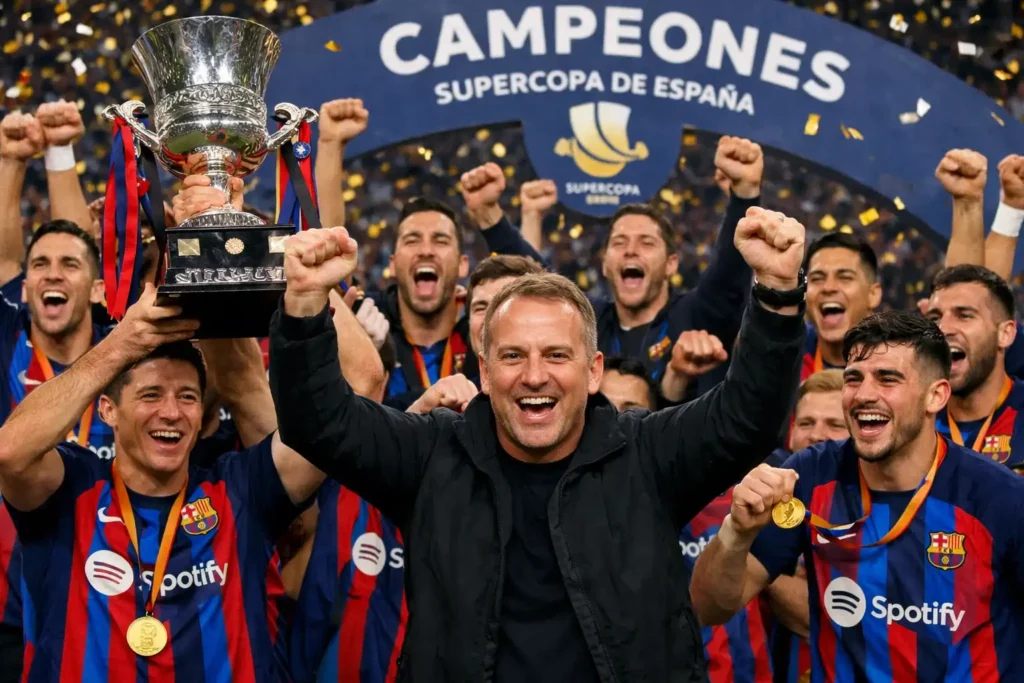 Barcelona Menjuara Piala Super Spanyol Usai Tekuk Real Madrid, Hansi Flick Sangat Puas Banget